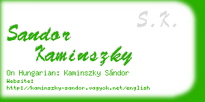 sandor kaminszky business card